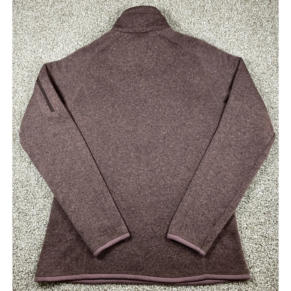 Patagonia Women's Better Sweater 1/4 Zip Brown Size Medium Arm Zip Pocket - Picture 7 of 12